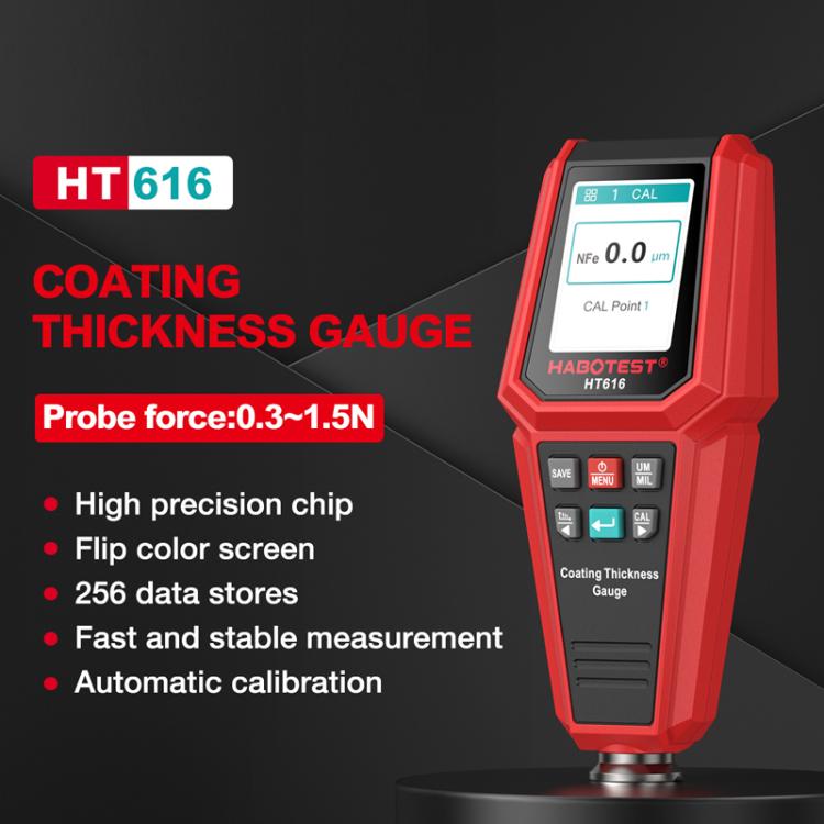 Testador de pintura automóvel HABOTEST HT616, medidor de espessura de revestimento de tinta, HT616