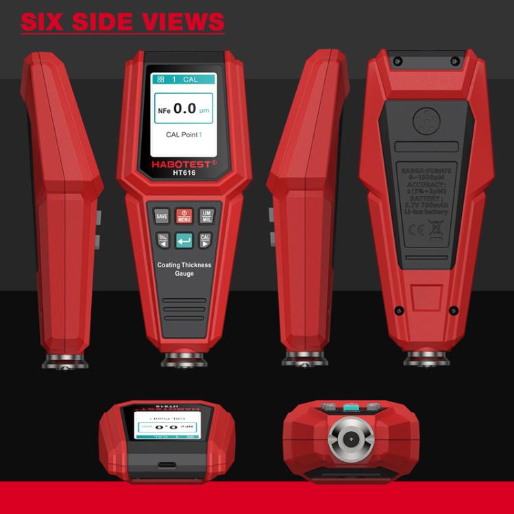 Testador de pintura automóvel HABOTEST HT616, medidor de espessura de revestimento de tinta, HT616