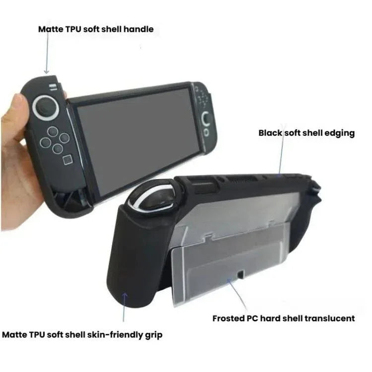 Capa Protetora 2 em 1 TPU Para Nintendo Switch OLED / Joy-Con Suporte