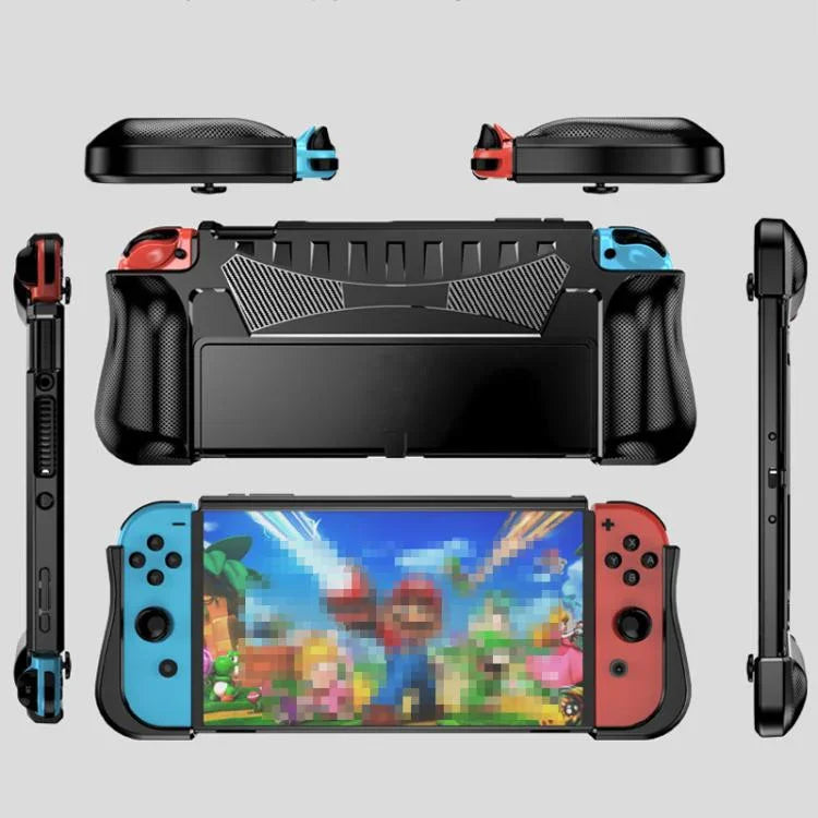 Capa Protetora TPU Integrada Para Consola Switch OLED Com 2 Slots Para Cartões de Jogo