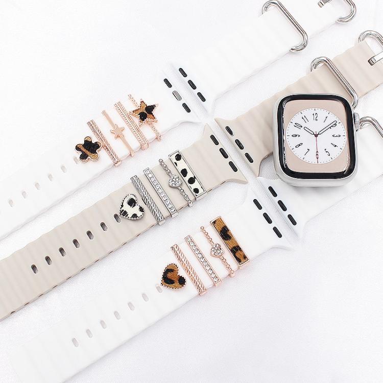 Conjunto de 5 Peças de Correias de Silicone para Smartwatch de 20mm com Anel Decorativo de Metal, Dourado 1, Prateado 2, Dourado Rosa 3, Dourado Rosa 4, Prateado 5, Dourado Rosa 6, Dourado 7, Dourado Rosa 8, Dourado 9