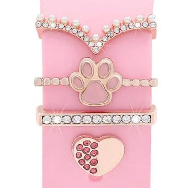 Conjunto de 4 peças / 22mm de largura Bracelete para Relógio Inteligente Anel Decorativo Acessórios Metálicos, 1, 2, 3, 4