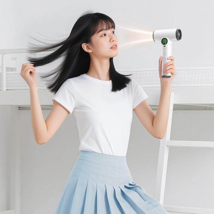 Secador de Cabelo Sem Fios com Motor de Alta Velocidade de 30.000 RPM, 100 Níveis Ajustáveis de Ar Frio/Quente, Bateria de Longa Duração de 15600mAh