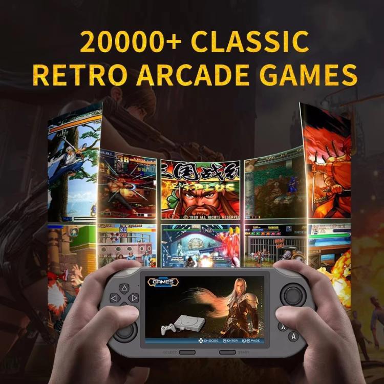 Consola de Jogos Portátil com Ecrã IPS de 4,5 polegadas 64G Com 20000 Jogos Integrados, SF3000, SF3000 com 2 Comandos