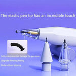 Ponta de substituição elástica macia e silenciosa para Apple Pencil 2 / 1, 4B branca, 4B transparente, 2B branca, 2B transparente, HB branca, HB transparente