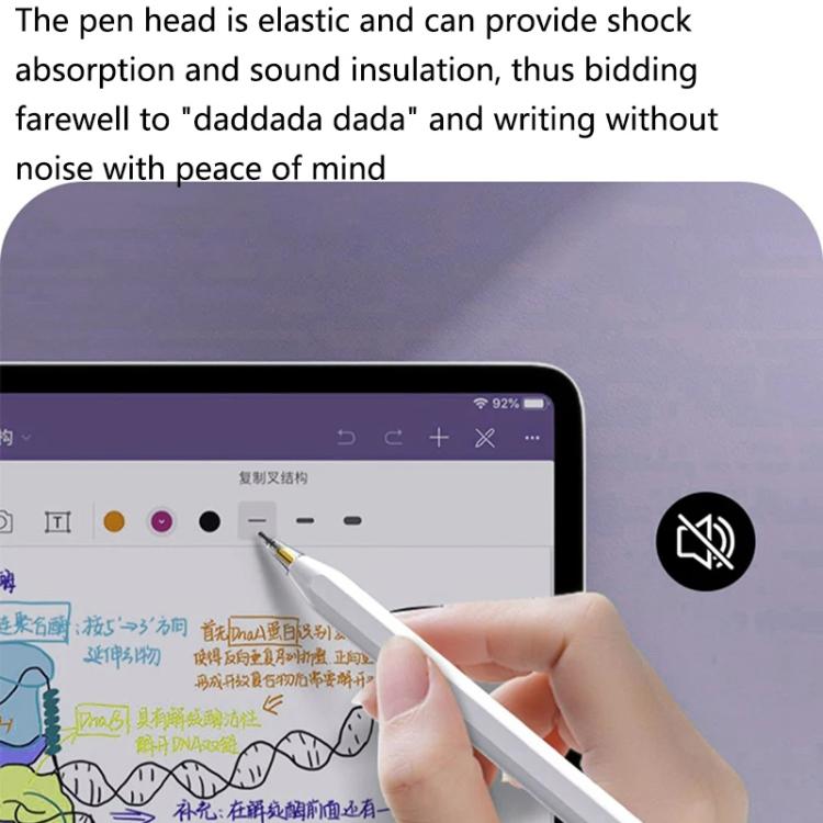 Ponta de substituição elástica macia e silenciosa para Apple Pencil 2 / 1, 4B branca, 4B transparente, 2B branca, 2B transparente, HB branca, HB transparente
