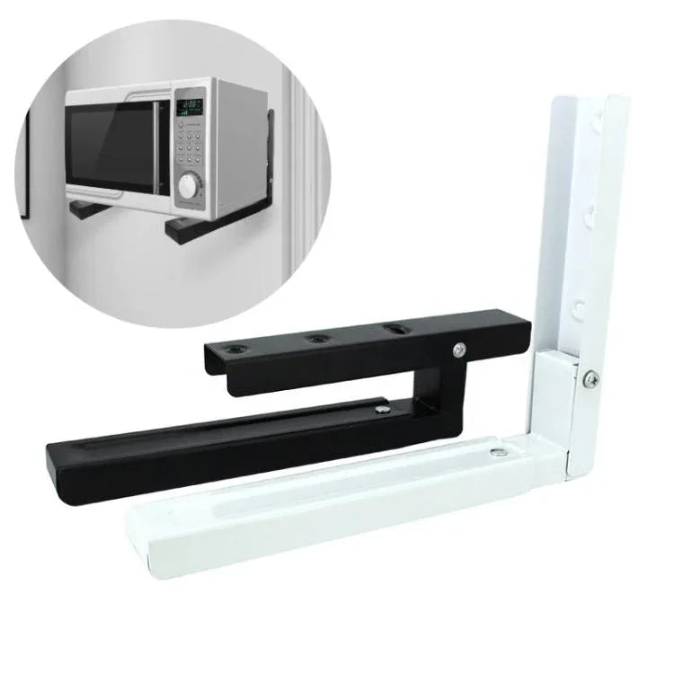 2pcs /Set Retractable Folding Microwave Oven Bracket Carbon Steel Kitchen Shelf