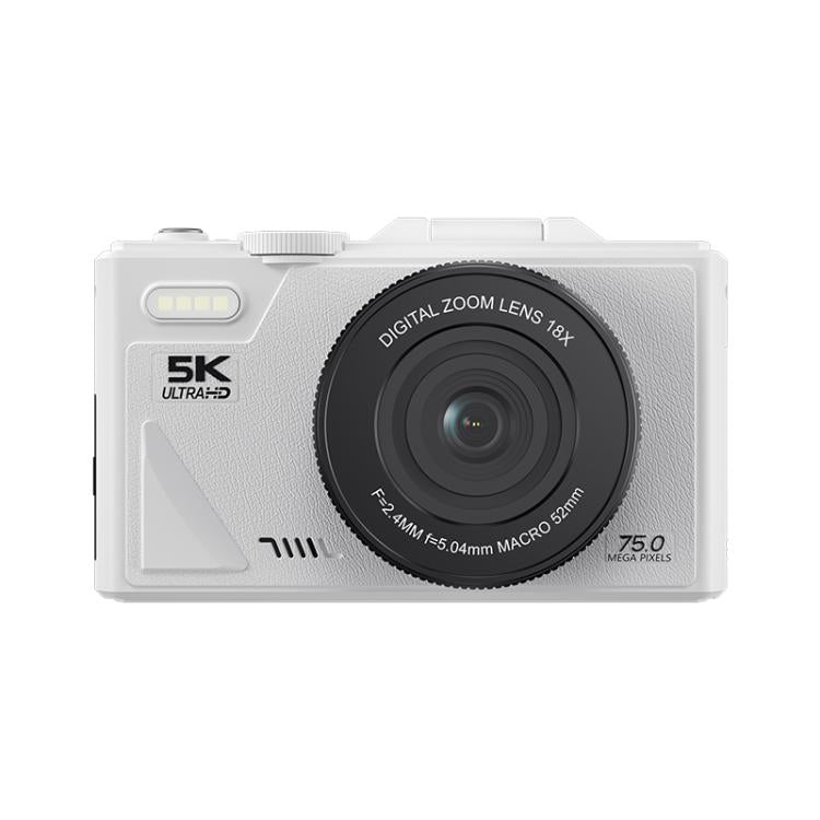 Câmara Digital HD W1 5K 75MP Zoom Digital 18X WiFi Gravador de Vídeo com Ecrã Flip, W1 Branco, W1 Preto