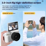 Câmara Digital HD W1 5K 75MP Zoom Digital 18X WiFi Gravador de Vídeo com Ecrã Flip, W1 Branco, W1 Preto