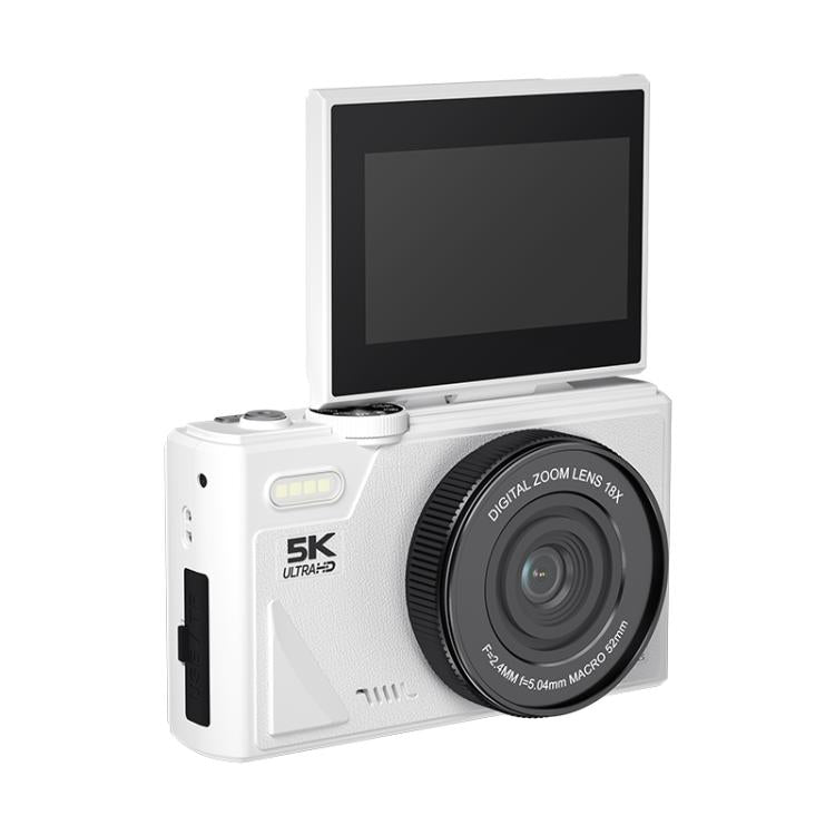 Câmara Digital HD W1 5K 75MP Zoom Digital 18X WiFi Gravador de Vídeo com Ecrã Flip, W1 Branco, W1 Preto