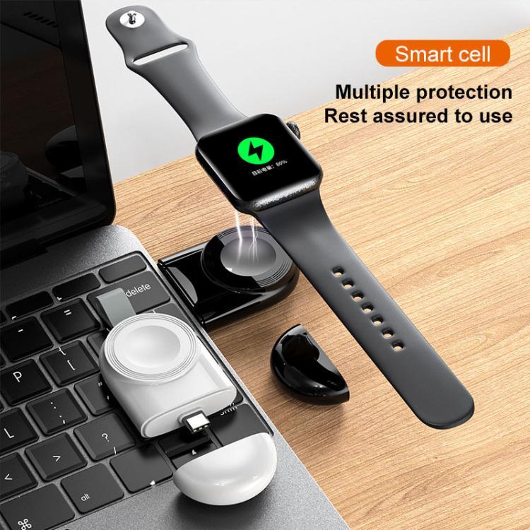 Carregador Sem Fios Magnético Portátil Tipo-C para Apple Watch 1/2/3/4/5/6/7/8/9/10/SE Carregador Inteligente Sem Fios