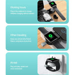 Carregador Sem Fios Magnético Portátil Tipo-C para Apple Watch 1/2/3/4/5/6/7/8/9/10/SE Carregador Inteligente Sem Fios
