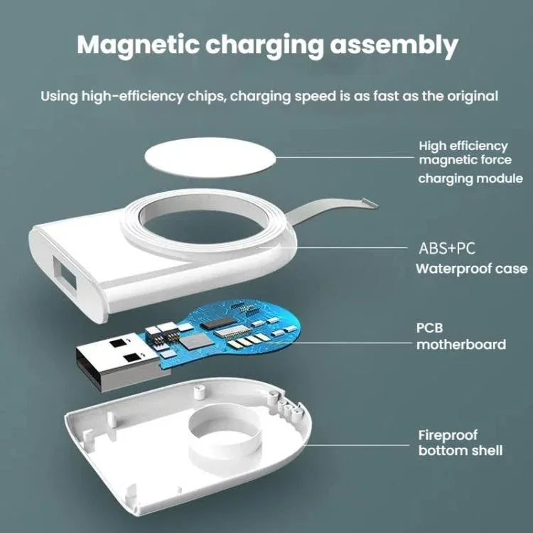 Carregador Sem Fios Magnético USB Portátil para Apple Watch 1/2/3/4/5/6/7/8/9/10/SE