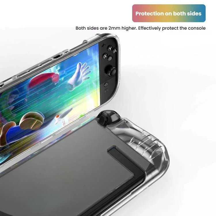 Para Nintendo Switch 2 Capa Transparente TPU de Peça Única Capa Protetora Antiderrapante de Corpo Inteiro, Capa TPU de Peça Única