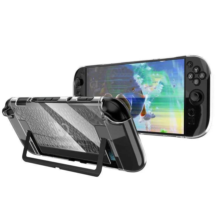 Capa Transparente Dividida TPU+PC para Nintendo Switch 2, Capa Dividida Diamante TPU+PC Amortecedora