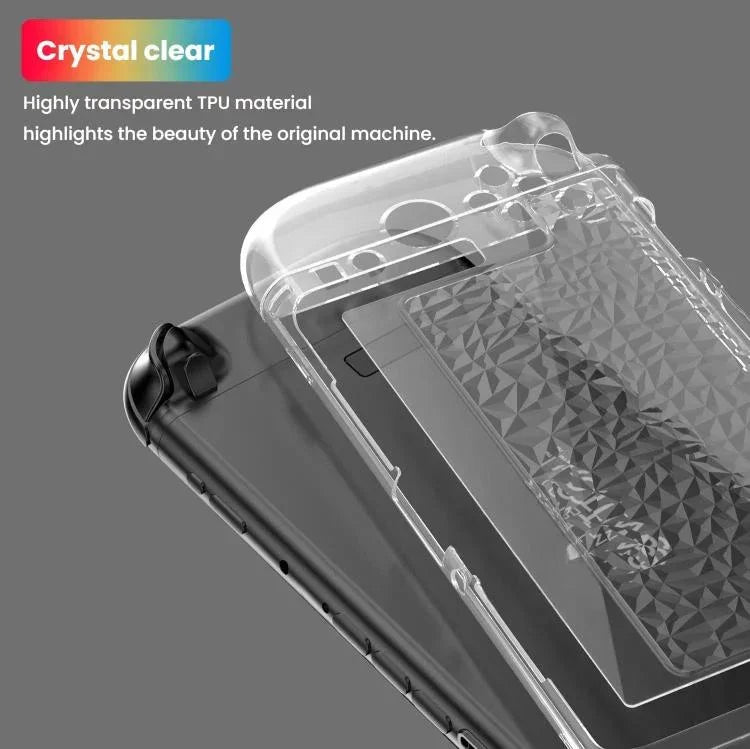 Capa Transparente Dividida TPU+PC para Nintendo Switch 2, Capa Dividida Diamante TPU+PC Amortecedora