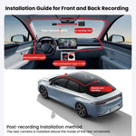 Anytek T2 PRO Gravador Oculto para Carro com Visão Noturna HD 2K de 3.0 Polegadas, Gravação Dupla Frontal e Traseira, T2 PRO