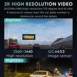 Anytek T2 PRO Gravador Oculto para Carro com Visão Noturna HD 2K de 3.0 Polegadas, Gravação Dupla Frontal e Traseira, T2 PRO