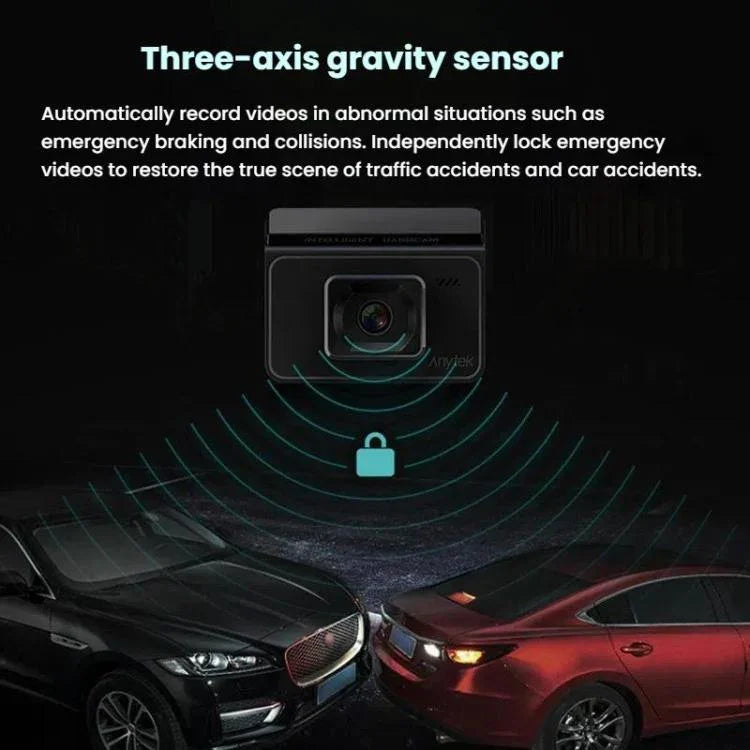 Anytek T2 PRO Gravador Oculto para Carro com Visão Noturna HD 2K de 3.0 Polegadas, Gravação Dupla Frontal e Traseira, T2 PRO