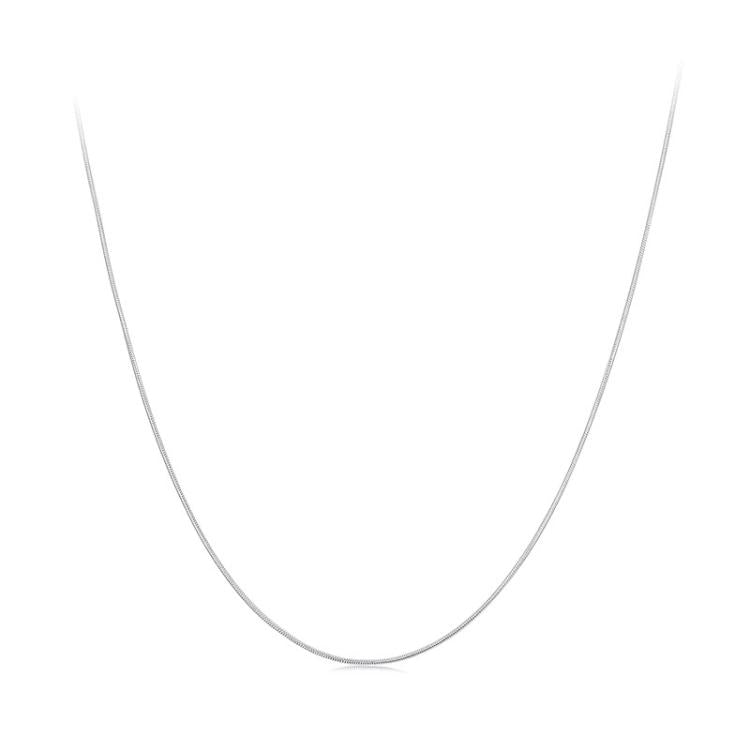 Colar Básico de Osso de Cobra com Revestimento de Platina em Prata Esterlina S925, Espessura S 0,08cm