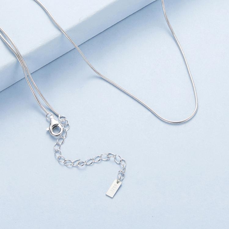 Colar Básico de Osso de Cobra com Revestimento de Platina em Prata Esterlina S925, Espessura S 0,08cm