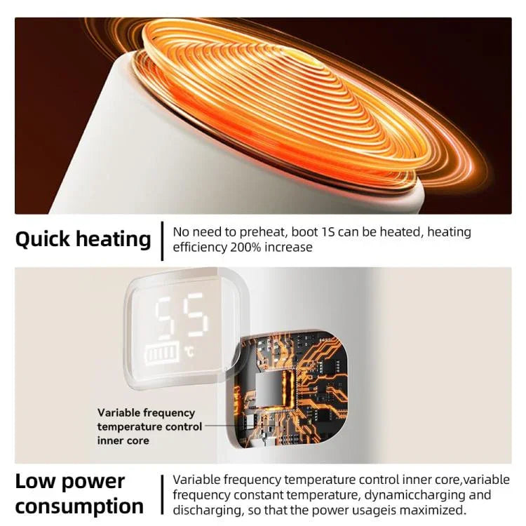 Aquecedor Portátil Sem Fios para Biberão de Bebé 400ml com Temperatura Ajustável, Termo de Viagem, Carregamento Rápido Tipo-C, CT01 10000 mAh, CT01 18000 mAh
