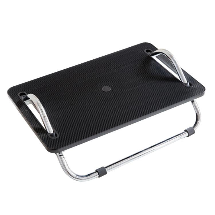 Descanso de Pés Ajustável para Debaixo da Secretária para Ergonomia no Escritório, Banco para Pés com Design Anti-Cruzar Pernas, Tubo Metálico Preto, Tubo Metálico Cinzento