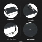 Descanso de Pés Ajustável para Debaixo da Secretária para Ergonomia no Escritório, Banco para Pés com Design Anti-Cruzar Pernas, Tubo Metálico Preto, Tubo Metálico Cinzento