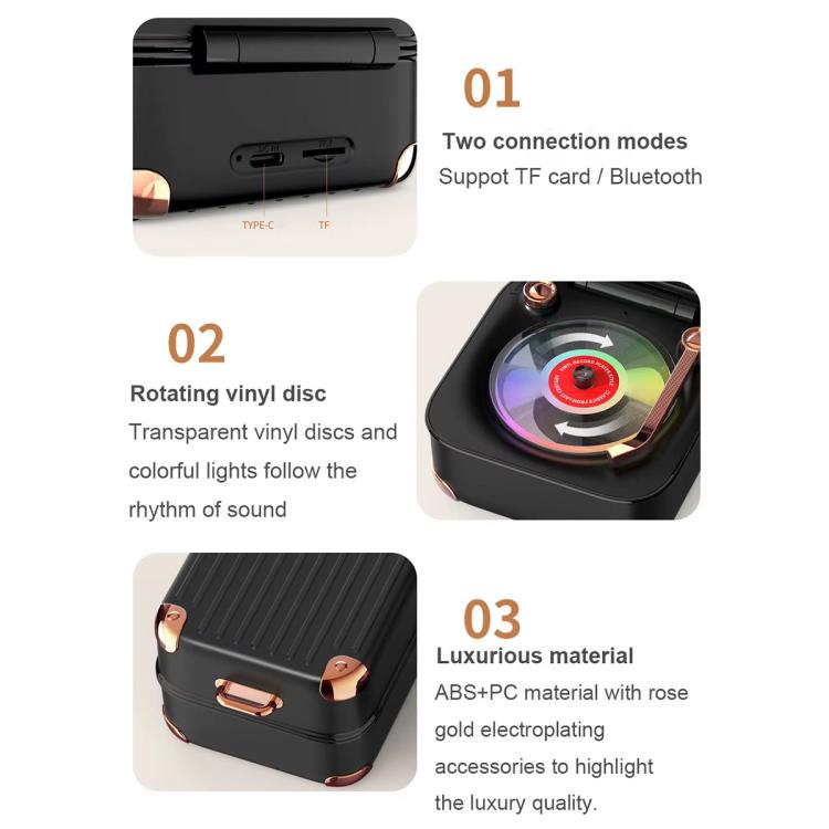 Coluna Bluetooth Retro Gramofone Mini Colorida AVWOO A17