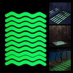 12pcs /Pack Autocolantes PEVA Auto-adesivos Luminosos Antiderrapantes para Casa de Banho, Escadas, Piso, Tira 2x20cm, Tira 2x38cm, Forma S 1.3x18cm, Redondo 8cm, Redondo 10cm, Flor 8cm, Flor 10cm, Concha