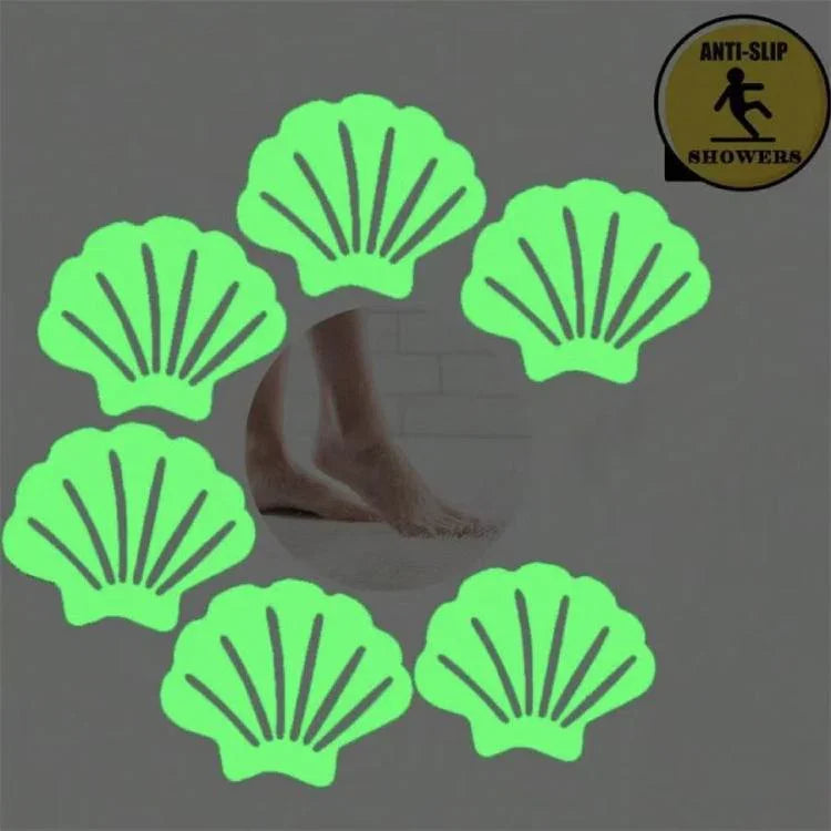 12pcs /Pack Autocolantes PEVA Auto-adesivos Luminosos Antiderrapantes para Casa de Banho, Escadas, Piso, Tira 2x20cm, Tira 2x38cm, Forma S 1.3x18cm, Redondo 8cm, Redondo 10cm, Flor 8cm, Flor 10cm, Concha