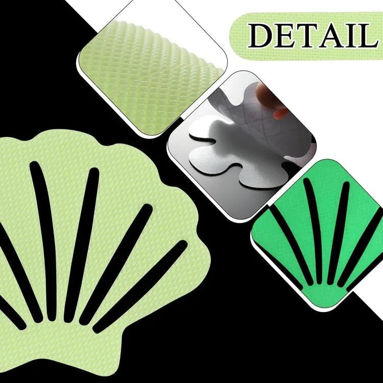 12pcs /Pack Autocolantes PEVA Auto-adesivos Luminosos Antiderrapantes para Casa de Banho, Escadas, Piso, Tira 2x20cm, Tira 2x38cm, Forma S 1.3x18cm, Redondo 8cm, Redondo 10cm, Flor 8cm, Flor 10cm, Concha