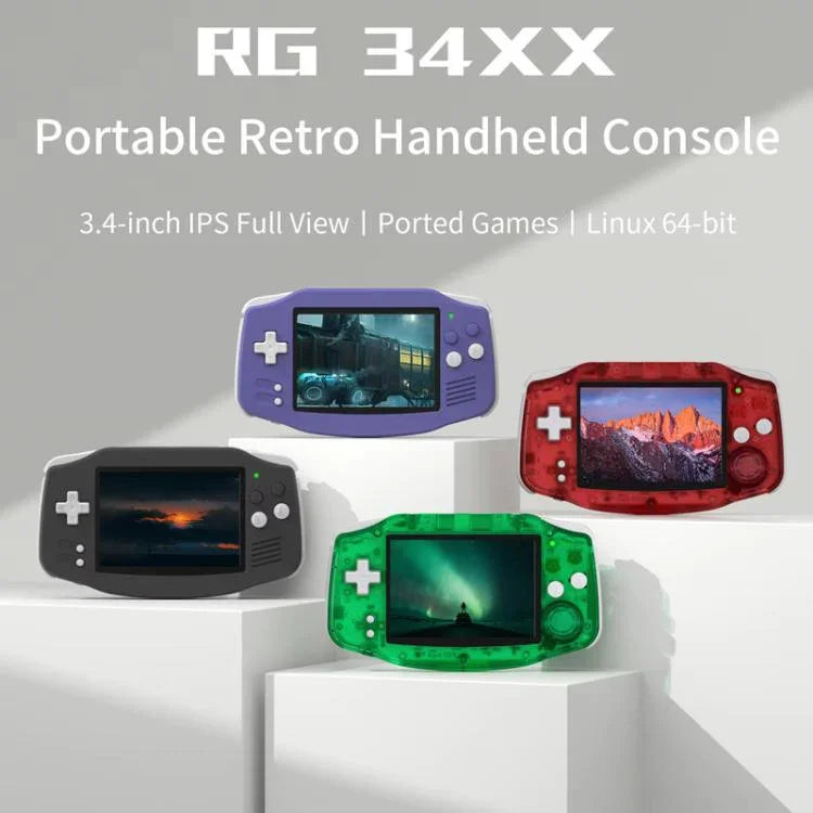 ANBERNIC RG 34XX Consola de Jogos Portátil Clássica Retro Sem Fios WIFI Jogador de Vídeo, Standard 32G-Sem Jogo, Standard + 64G, Standard + 128G, Standard + 256G