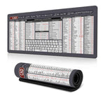 Tapete para Secretária com Atalhos de Teclado, Tapete de Rato Antiderrapante para Escritório com Comandos de Computador, 300x600x2mm, 300x600x3mm, 300x700x2mm, 300x700x3mm, 300x800x2mm, 300x800x3mm, 400x800x2mm, 400x800x3mm, 400x900x2mm, 400x900x3mm