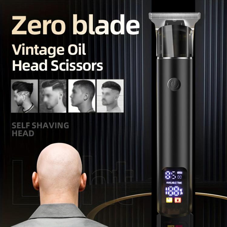 Kit de Corte de Cabelo Recarregável Máquina de Cortar Cabelo para Homens - Aparador Zero Blade para Estilos Vintage de Cabeça Oleosa e Careca