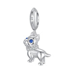 S925 Sterling Silver Cute French Bulldog Pendant Bracelet Beads