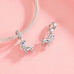 S925 Sterling Silver Cute French Bulldog Pendant Bracelet Beads