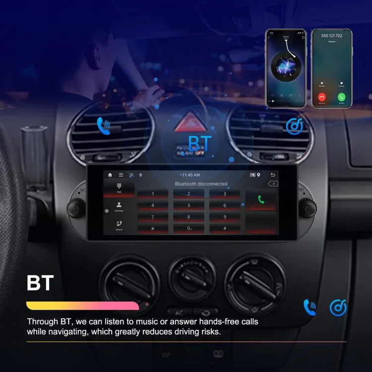 Para Volkswagen Beetle 2002-2010 Ecrã Horizontal de 6,86 polegadas Android Player para Carro, Standard, Standard+AHD+Microfone