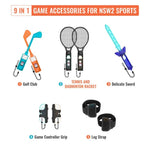 JYS NS2281 Para Nintendo Switch 2 Kit Desportivo 9 Em 1 para Jogos com Acessórios de Pegada Esquerda e Direita