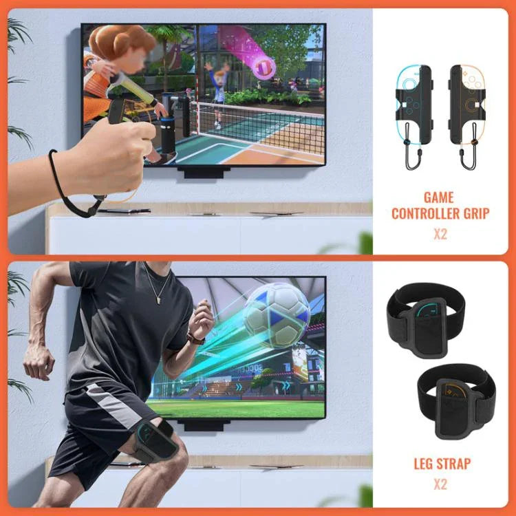 JYS NS2281 Para Nintendo Switch 2 Kit Desportivo 9 Em 1 para Jogos com Acessórios de Pegada Esquerda e Direita