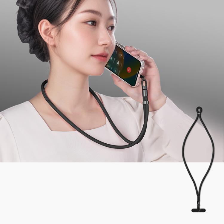Cordão Ajustável para Telemóvel com Fecho Automático, Rotação 360 Graus, Design Anti-Emaranhamento e Clipe TPU, Pescoço Preto, Pescoço Laranja, Pescoço Verde, Transversal Preto, Transversal Laranja, Transversal Verde