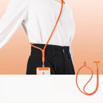 Cordão Ajustável para Telemóvel com Fecho Automático, Rotação 360 Graus, Design Anti-Emaranhamento e Clipe TPU, Pescoço Preto, Pescoço Laranja, Pescoço Verde, Transversal Preto, Transversal Laranja, Transversal Verde