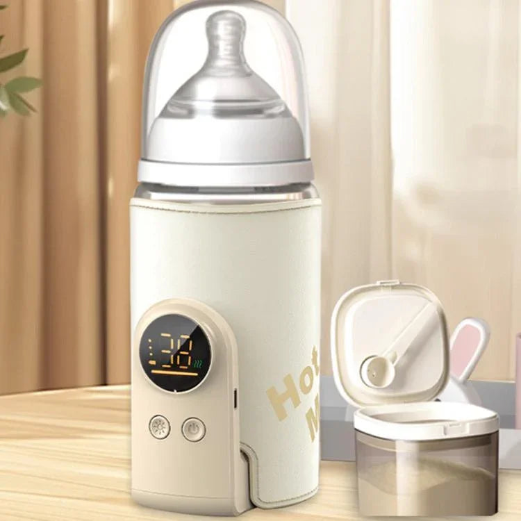 Aquecedor Sem Fios para Biberão de Bebé 18W com 6 Definições de Temperatura Ajustável, Capa Térmica para Leite Materno e Fórmula, 6000mAh, 8000mAh, 10000mAh