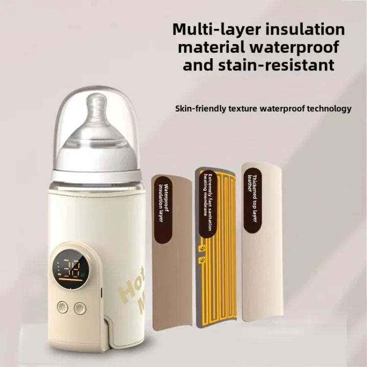 Aquecedor Sem Fios para Biberão de Bebé 18W com 6 Definições de Temperatura Ajustável, Capa Térmica para Leite Materno e Fórmula, 6000mAh, 8000mAh, 10000mAh