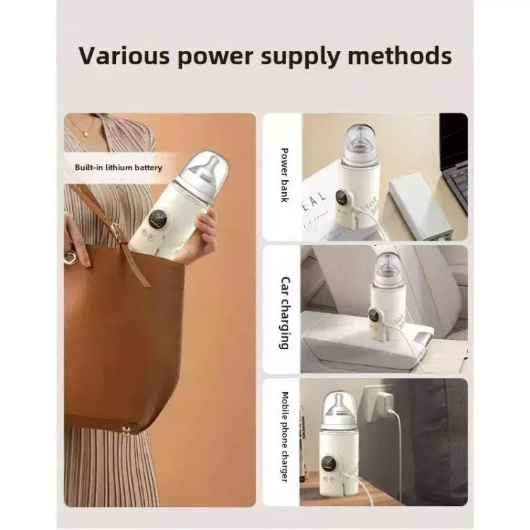 Aquecedor Sem Fios para Biberão de Bebé 18W com 6 Definições de Temperatura Ajustável, Capa Térmica para Leite Materno e Fórmula, 6000mAh, 8000mAh, 10000mAh