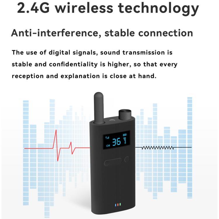 Microfone Explicador Sem Fios 2.4G para Conferências e Guias, Transmissor YWI22, Recetor YWI22