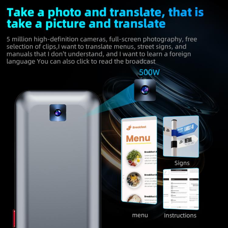 Dispositivo Tradutor AI Multilíngue com Ecrã de 3,1 polegadas, 139 Línguas Online/17 Offline, Tradução em Tempo Real de Voz/Fotografia/Texto, Z15W
