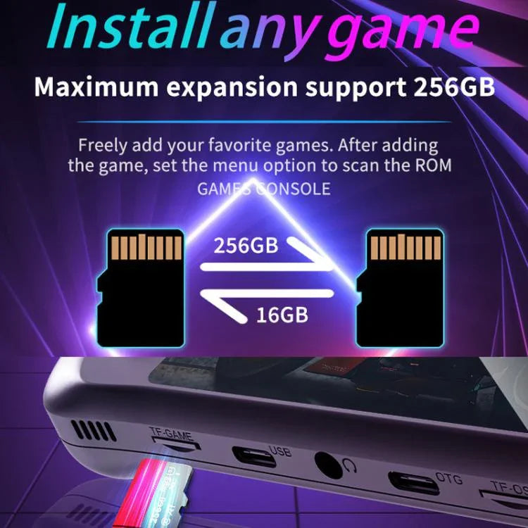 Consola de Jogos Retro PSP com Ecrã IPS HD de 3,5 Polegadas, Sistema Linux, Consola Portátil de Vídeo GBA, 64G, 128G