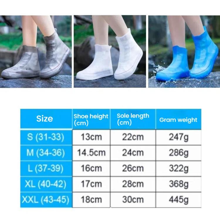 Cobre-Sapatos de Silicone Impermeável, Grosso e Resistente ao Desgaste, S 31-33, M 34-36, L 37-39, XL 40-42, XXL 43-45