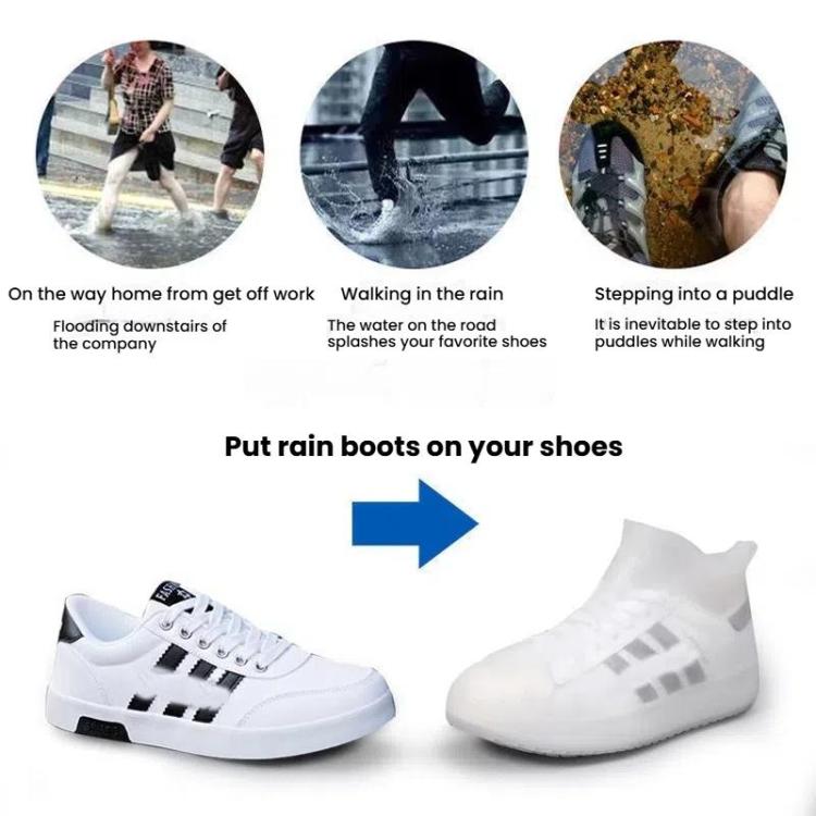 Cobre-Sapatos de Silicone Impermeável, Grosso e Resistente ao Desgaste, S 31-33, M 34-36, L 37-39, XL 40-42, XXL 43-45